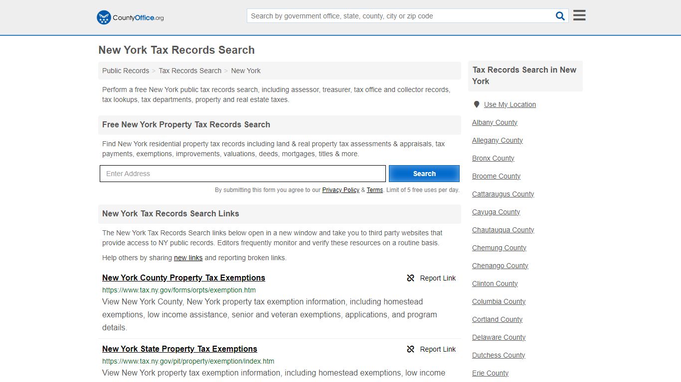 New York Tax Records Search - County Office